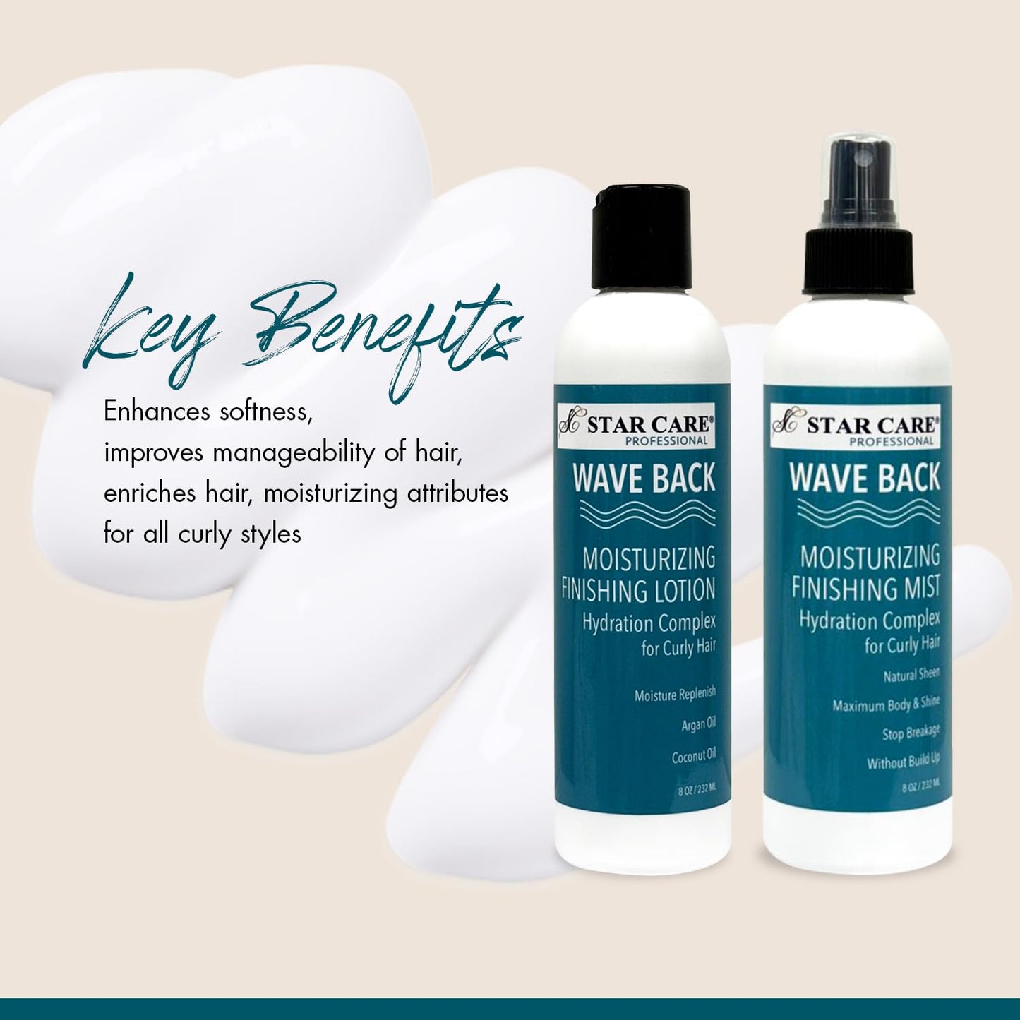 STAR CARE Wave Back Curl Lotion & Mist Set Curl Defining Leave-In Lotion, Enhancing Finishing Mist for Curly & Wavy Hair, Anti-Frizz Hydrating Bundle Beauty & Personal Care STAR CARE