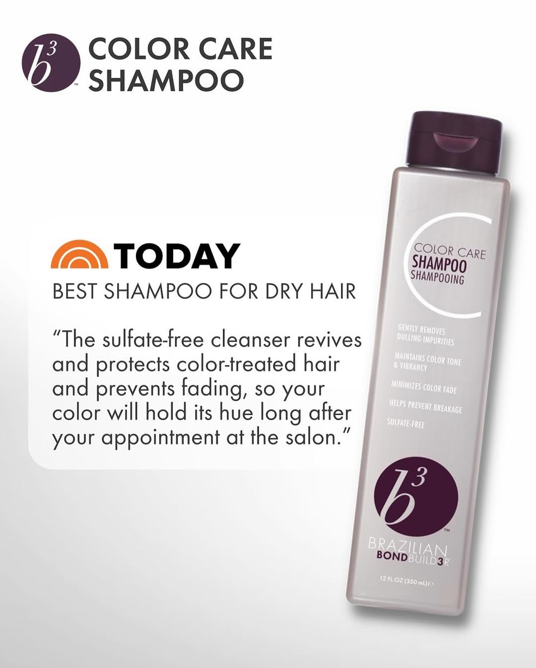 B3 BRAZILIAN BONDBUILDER Color Care Shampoo & Conditioner with Ionic Colour Lock Set Purifies, Hydrates, Detangles & Protects Color Treated Hair Beauty & Personal Care B3 BRAZILIAN BONDBUILDER