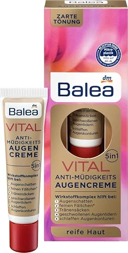 Balea VITAL Anti-Fatigue Eye-Cream 5in1 - Helps Reduces Lines, Wrinkles, Puffiness & Shadows (15ml) - For Mature Skin Ages 40 to 60+ (Not tested Beauty & Personal Care Balea