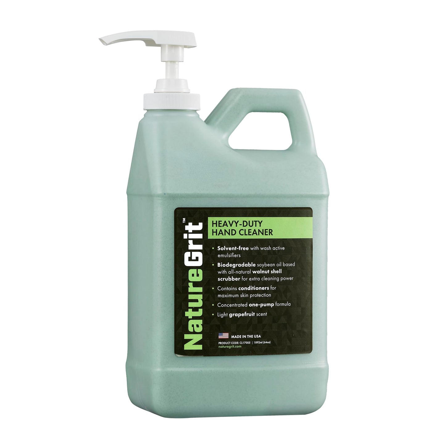 NatureGrit - Heavy Duty Industrial Hand Cleaner Pump-top - Walnut Shell Conditioners for Skin Protection for Auto Mechanics, Manufacturing, and Anyone Beauty & Personal Care NatureGrit