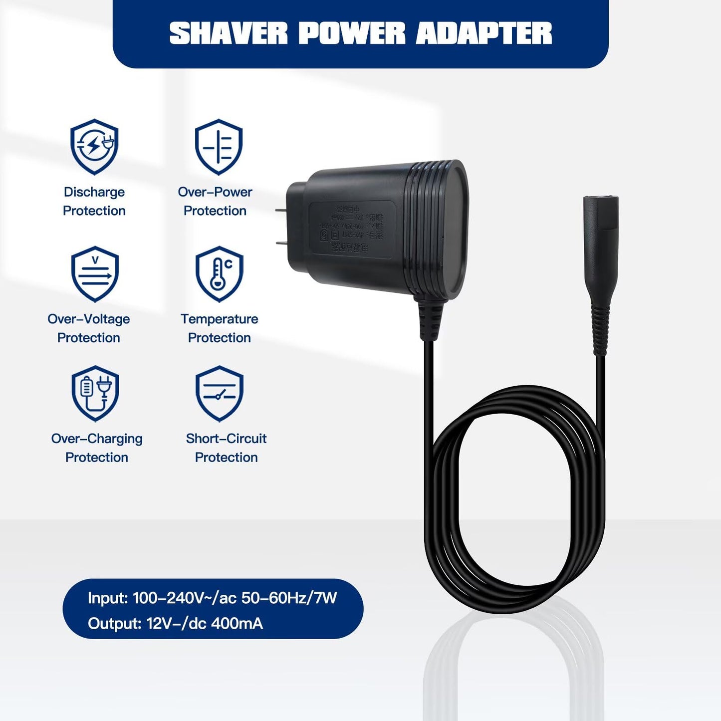 HaeKap New Electric Shaver Wall Charger Adapter Cord for Br*un 81719643 4925214 4925217 8385cc 8390cc 8391cc 8410s 8413s 8417s 8450cc 8453cc 8457cc Beauty and Personal Care HaeKap