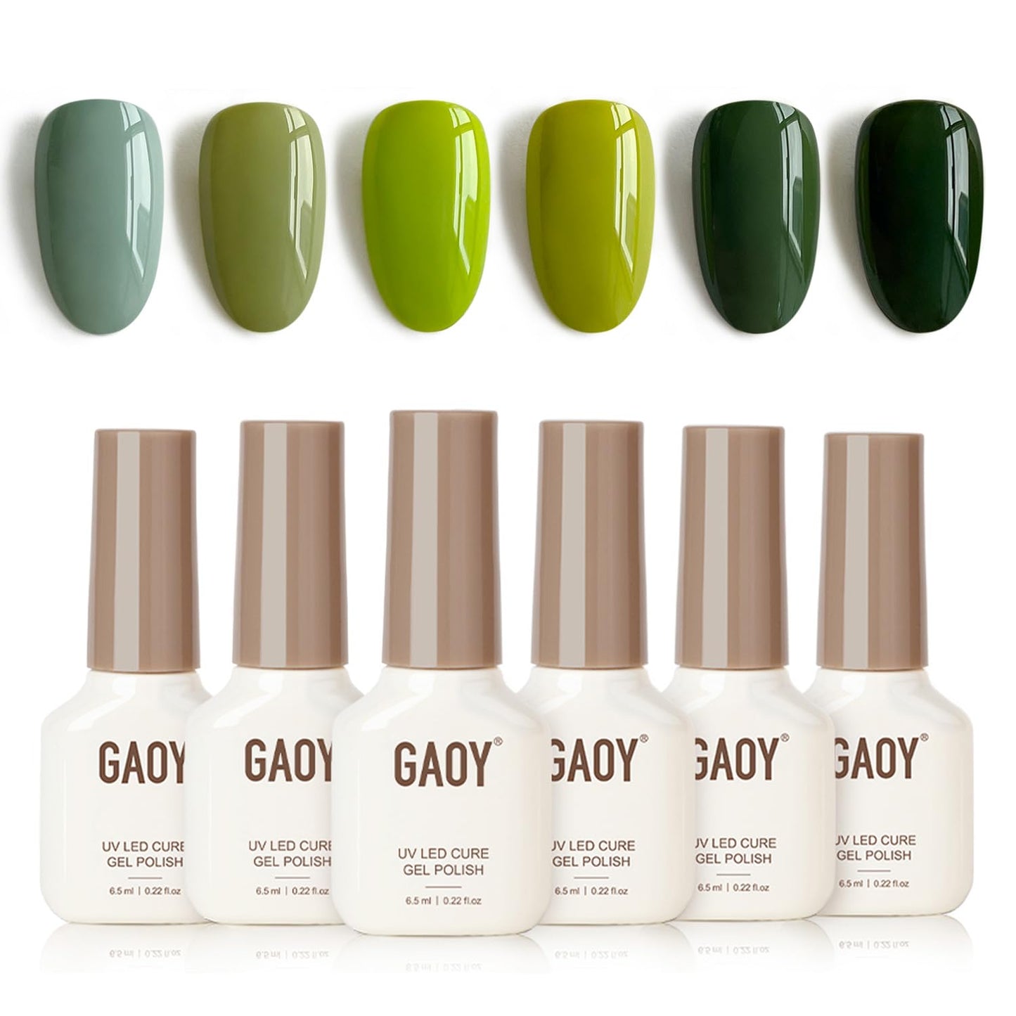 GAOY Jade Green Gel Nail Polish Set, Mint, Moss, and Emerald Shades Beauty and Personal Care GAOY Default Title