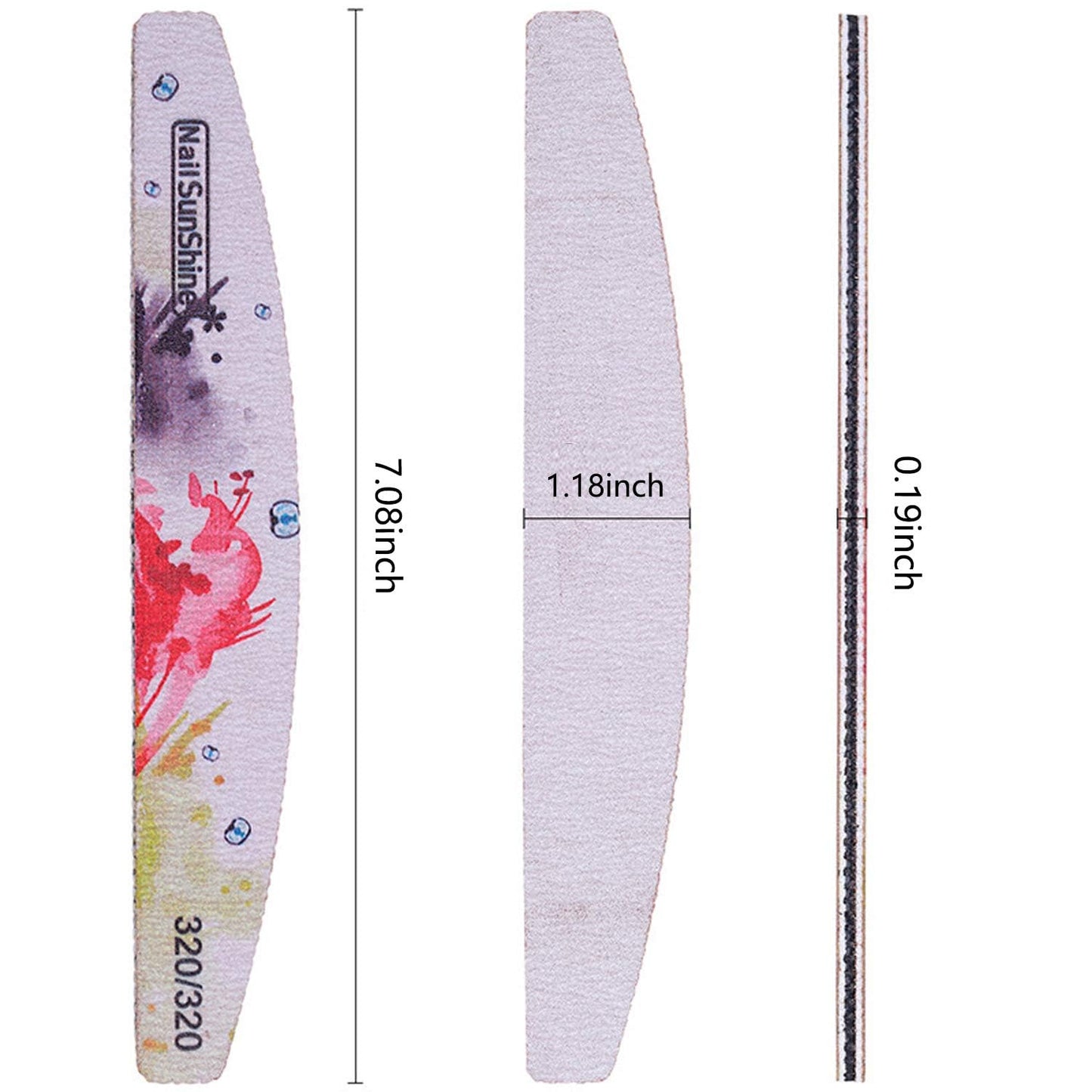 6 PCS Different Grit Nail Files and Buffers, Flower Pattern Emery Board (80-320 Grit) Professional Manicure Tools for Home and Salon Use Beauty & Personal Care EBANKU