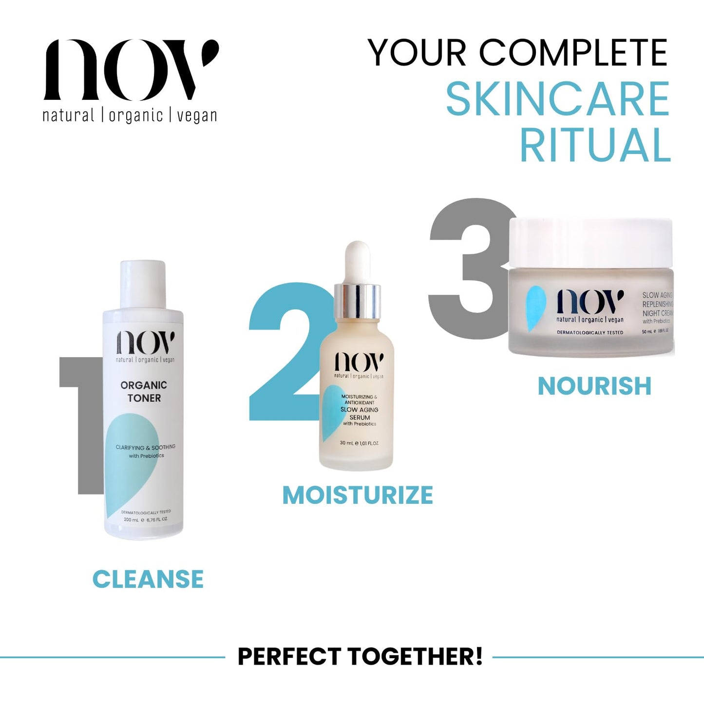 NOV Slow Aging Serum - Anti Aging Face Serum to Combat Dullness, Fine Lines, Wrinkles - Collagen Boosting Face Moisturizer - All Skin Types - 1.01 oz Beauty & Personal Care NOV natural organic vegan