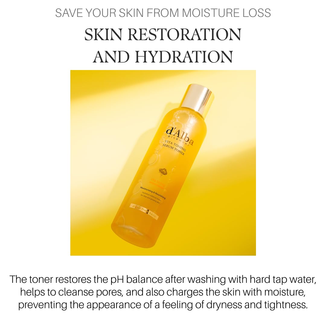 d'alba Piedmont White Truffle Vita Toning Serum Toner, Glass Skin with Double Vitamin Skincare, Face Moisturizer, (6.09 fl. oz) Beauty and Personal Care d'alba Piedmont