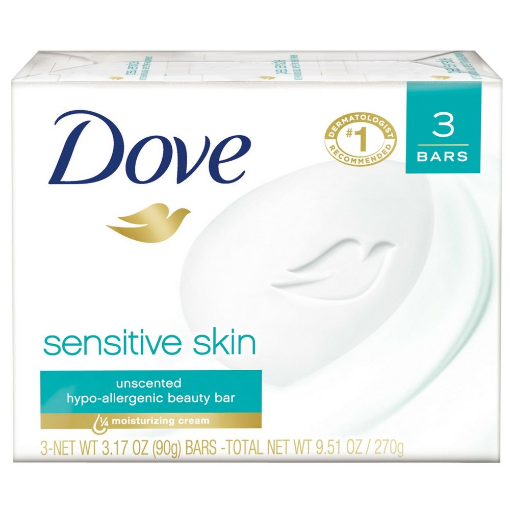 Dove Beauty Bar Sensitive Skin 3.17 oz, 3 Bar (Pack of 6) Beauty & Personal Care Dove