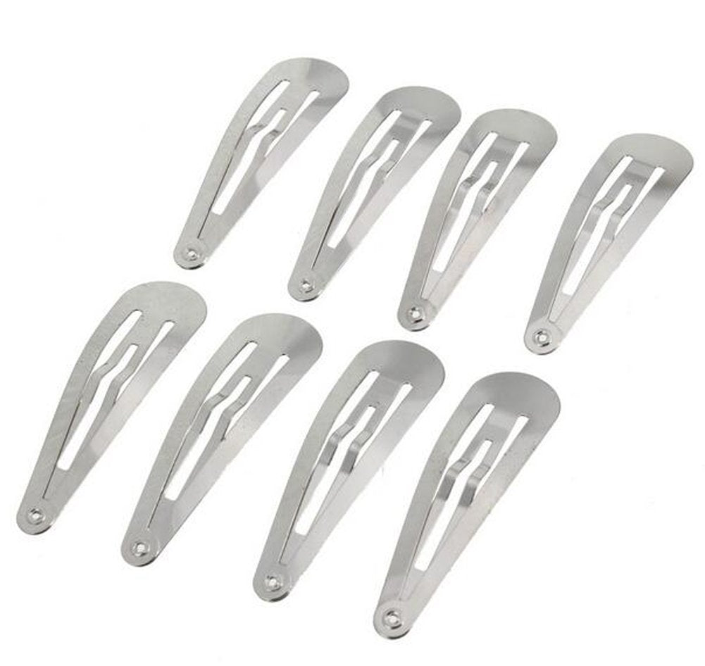 Metal Silver 50 Pcs Mini Small 30mm Snap Hair Clips Hair pins Hair Barrettes Hair Accessories Beauty & Personal Care Pinklife
