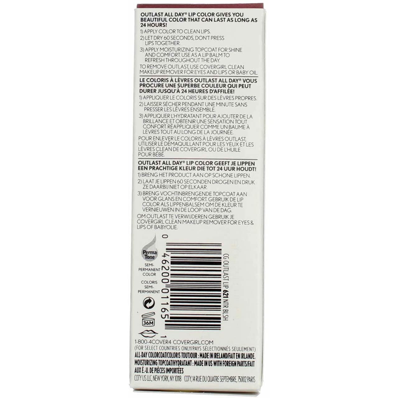 COVERGIRL Outlast Lipcolor, Natural Blush 621, 0.06 Fl Oz (Pack of 6)6 Beauty & Personal Care COVERGIRL