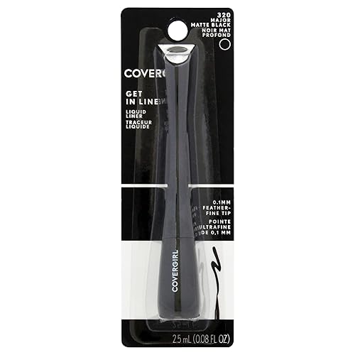 COVERGIRL Get In Line Liquid Eyeliner, Black Crystal, Long Lasting, 0.08 Ounces, Feather-Fine Tip, Contour-Grip Handle, Quick-Dry Liquid Eyeliner Beauty & Personal Care COVERGIRL