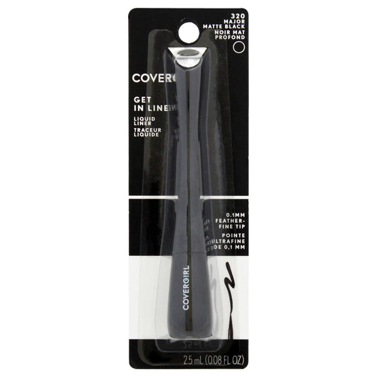 COVERGIRL Get In Line Liquid Eyeliner, Black Crystal, Long Lasting, 0.08 Ounces, Feather-Fine Tip, Contour-Grip Handle, Quick-Dry Liquid Eyeliner Beauty & Personal Care COVERGIRL