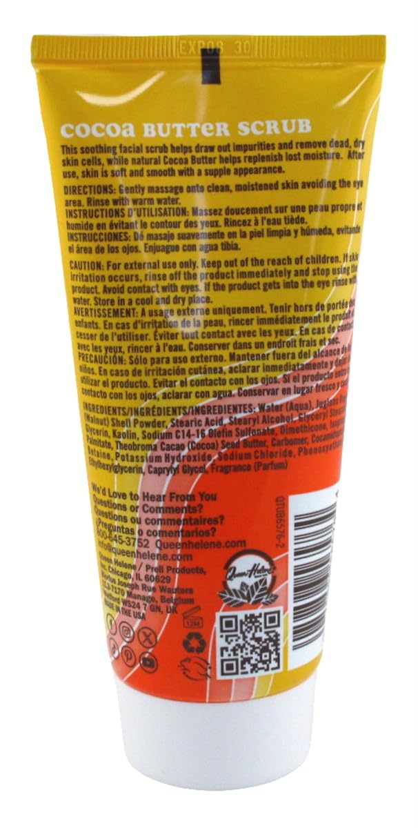 Queen Helene Cocoa Butter Natural Facial Scrub, 6 Ounce - 6 per case. Beauty & Personal Care Queen Helene