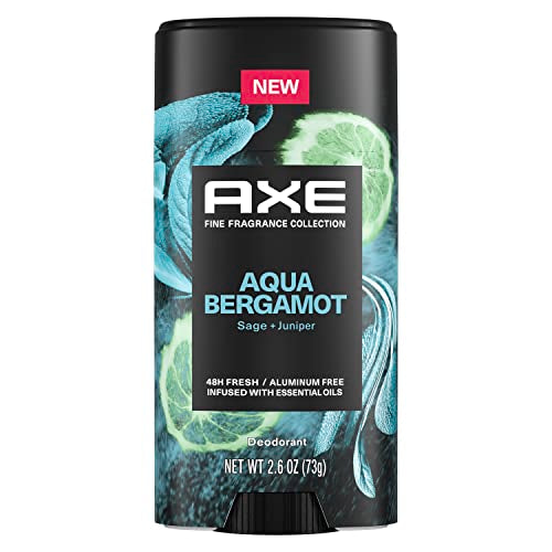 AXE Fine Fragrance Collection Deodorant Stick 48H Odor Protection Aqua Bergamot Aluminum-Free Body Deodorant Infused with Bergamot, Sage and Juniper Beauty and Personal Care AXE