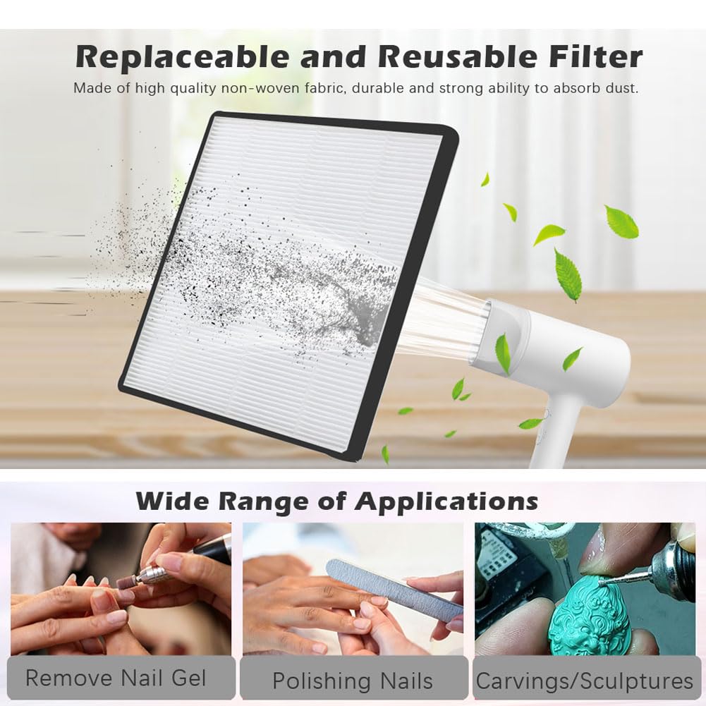 AONOLOVO Nail Dust Collector, Powerful Nail Vacuum Dust Collector Nail Tech Extractor Fan Manicure Tool for Acrylic Nails Removal, White Beauty & Personal Care AONOLOVO