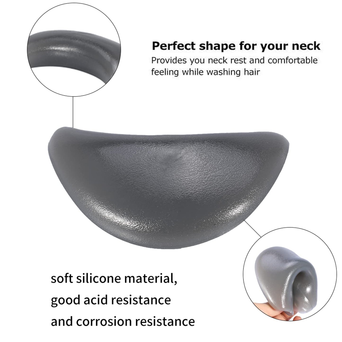 Ejoyous Shampoo Bowl Neck Rest, Comfortable Soft Silicone Vertical Shampoo Bowl Neck Cushion, Bath Pillows For Salon Hair Wash Sink Beauty and Personal Care Ejoyous