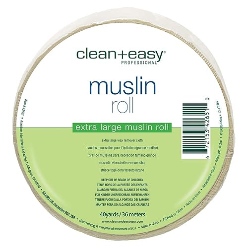 Clean + Easy Muslin Wax Strips - Extra Large Wax Strip Roll for Full Body & Facial Hair Removal, 3.5" x 40 Yards Beauty & Personal Care Clean + Easy