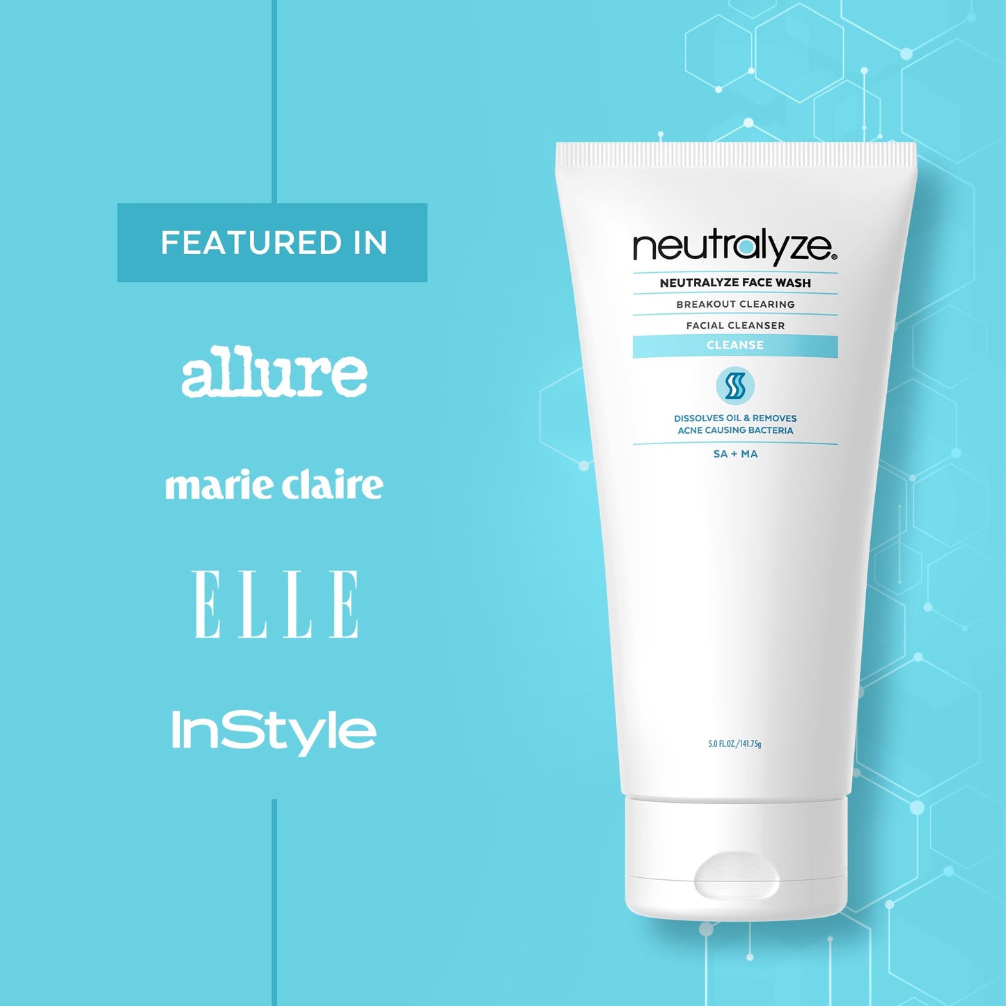 Neutralyze Acne Wash for Face with 2% Mandelic Acid & 2% Salicylic Acid - Professional Grade, A.H.A. + B.H.A. Facial Cleanser for Acne Prone Skin (90+ Beauty & Personal Care Neutralyze