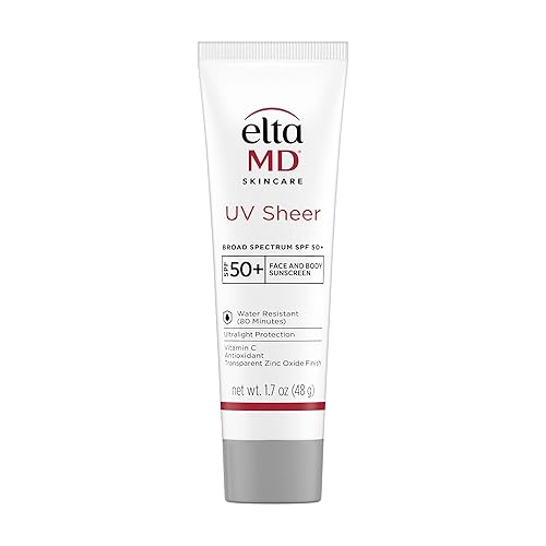 EltaMD UV Sheer Face and Body Sunscreen SPF 50+, Oil Free, No White Cast Sunscreen for Face and Body, Zinc Oxide Formula, 1.7 oz Tube Beauty & Personal Care EltaMD