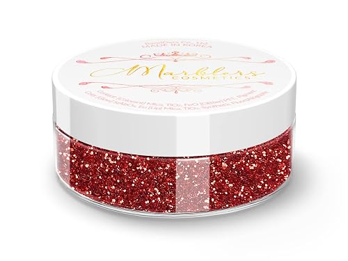 MARBLERS Twinkle Face & Body Glitter [Santa Red] 0.18oz (5g) | Fine | Non-Toxic | Vegan | Cruelty-Free | Festival, Rave & Party Makeup | Eye, Hair Beauty & Personal Care MARBLERS
