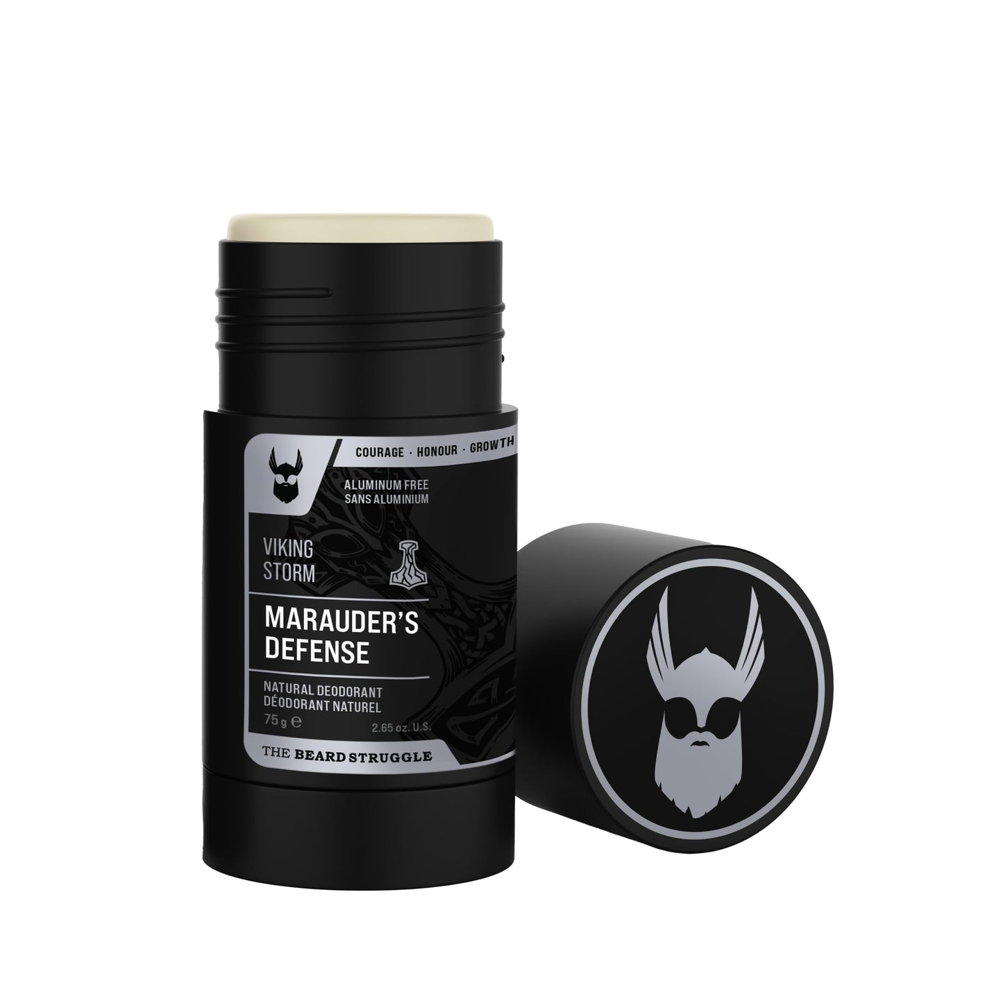 The Beard Struggle Natural Charcoal Infused Deodorant - Marauder's Defense - Aluminum Free, Silver Collection, Viking Storm - Men's Deodorant, 2.65 oz Beauty and Personal Care The Beard Struggle