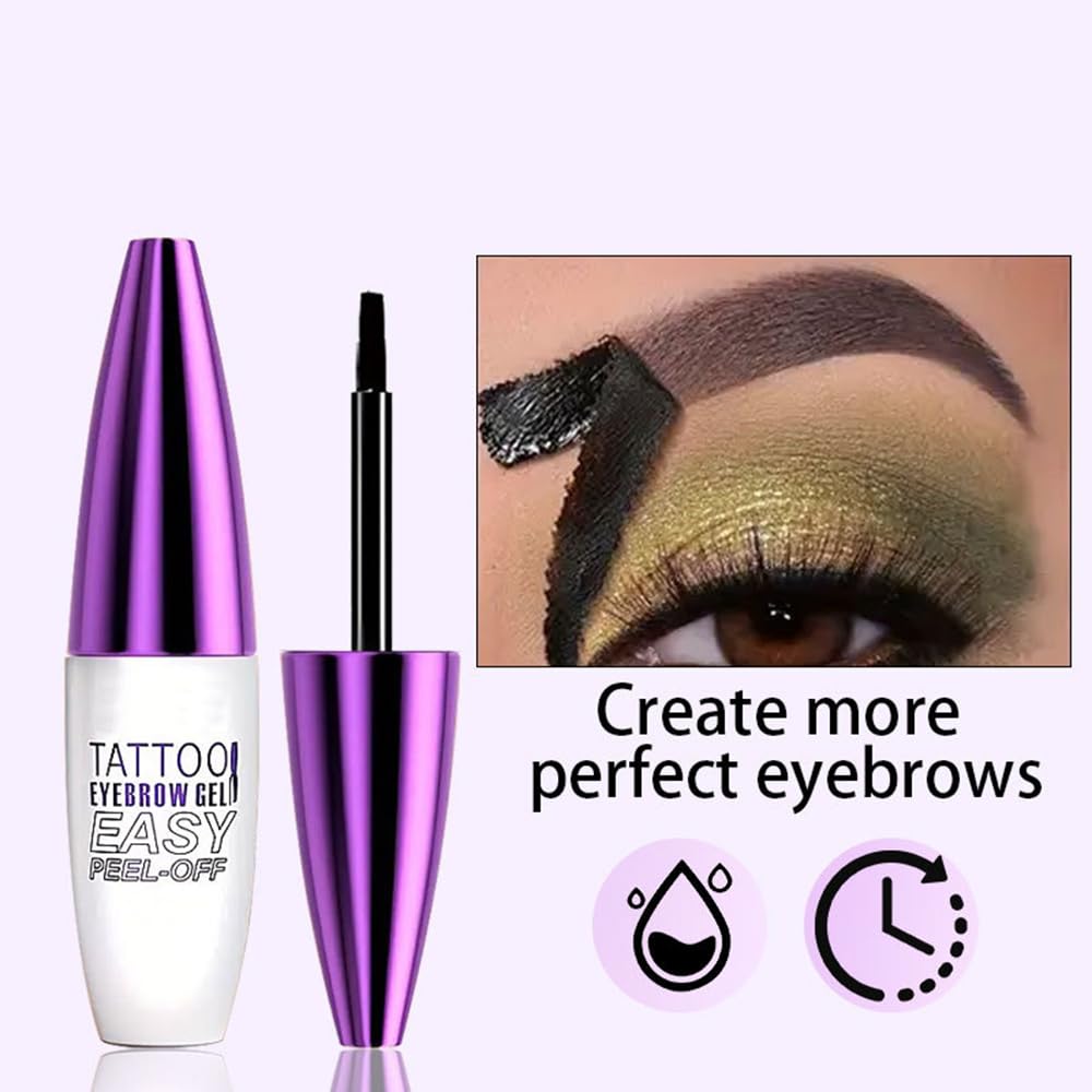 2Pcs Black Peel Off Brow Tint Gel - Waterproof & Sweatproof Tattoo Effect, Transfer-Resistant Multi-Day Wear, All Skin Types Mother’s Day Women's Day Beauty and Personal Care GHFCZOO
