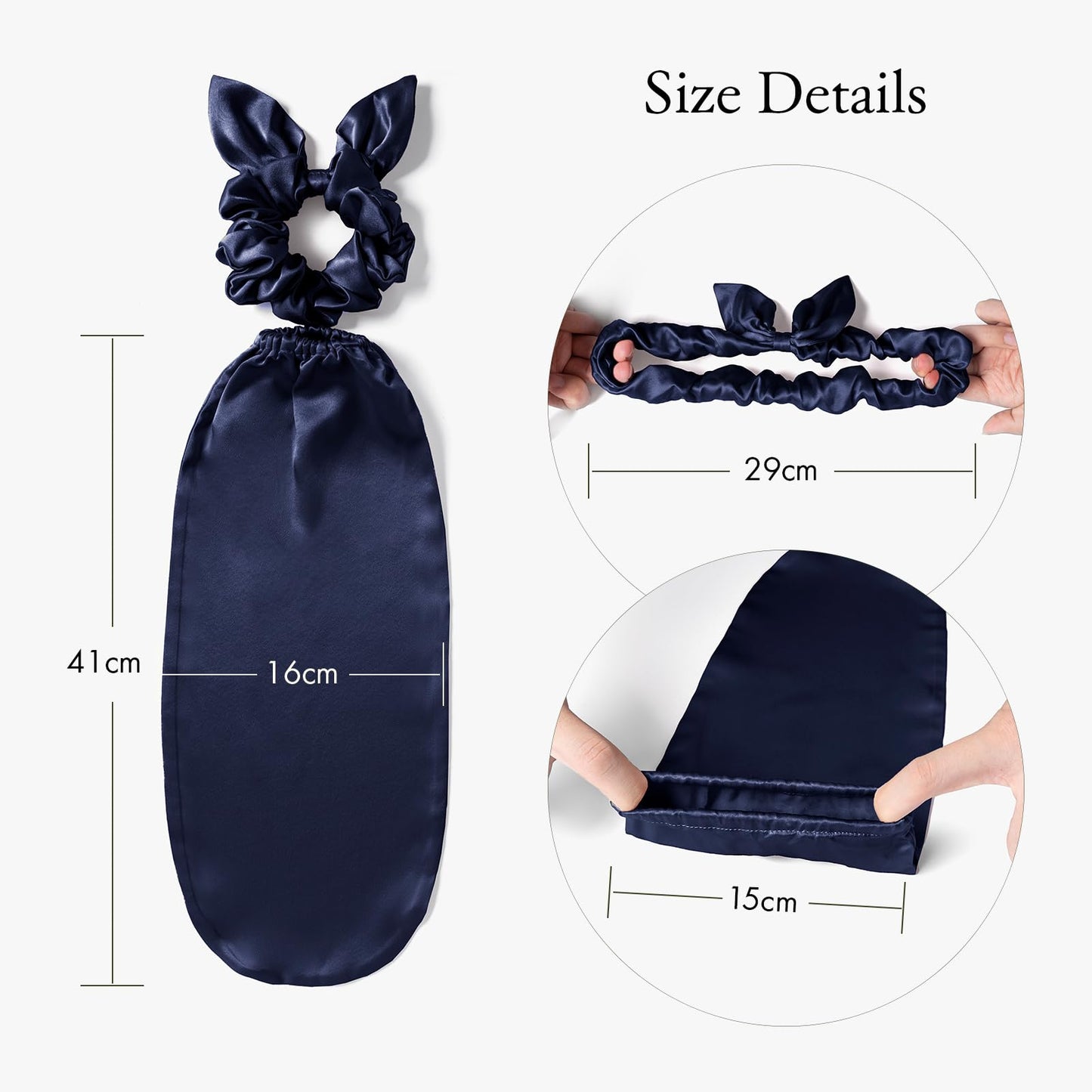 LILYSILK 2-in-1 Silk Hair Ties with Silk Scrunchies for Long and Curly Hair, 100% Silk Bonnet for Sleeping & Daily Usage, Elastic Adjustable for Women Beauty and Personal Care LilySilk