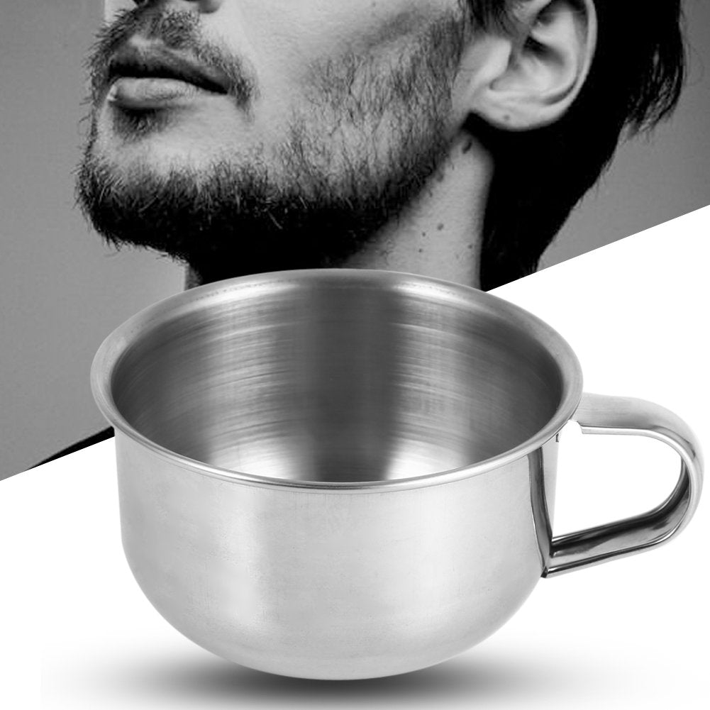Shaving Bowl, Stainless Steel Metal Shaving Soap Mug Bowl Cup Shaver Cleansing Foam Tool Shaving Cup Lather Bowl for Man Shaving Barbers Shop Utensil Beauty and Personal Care GOTOTOP