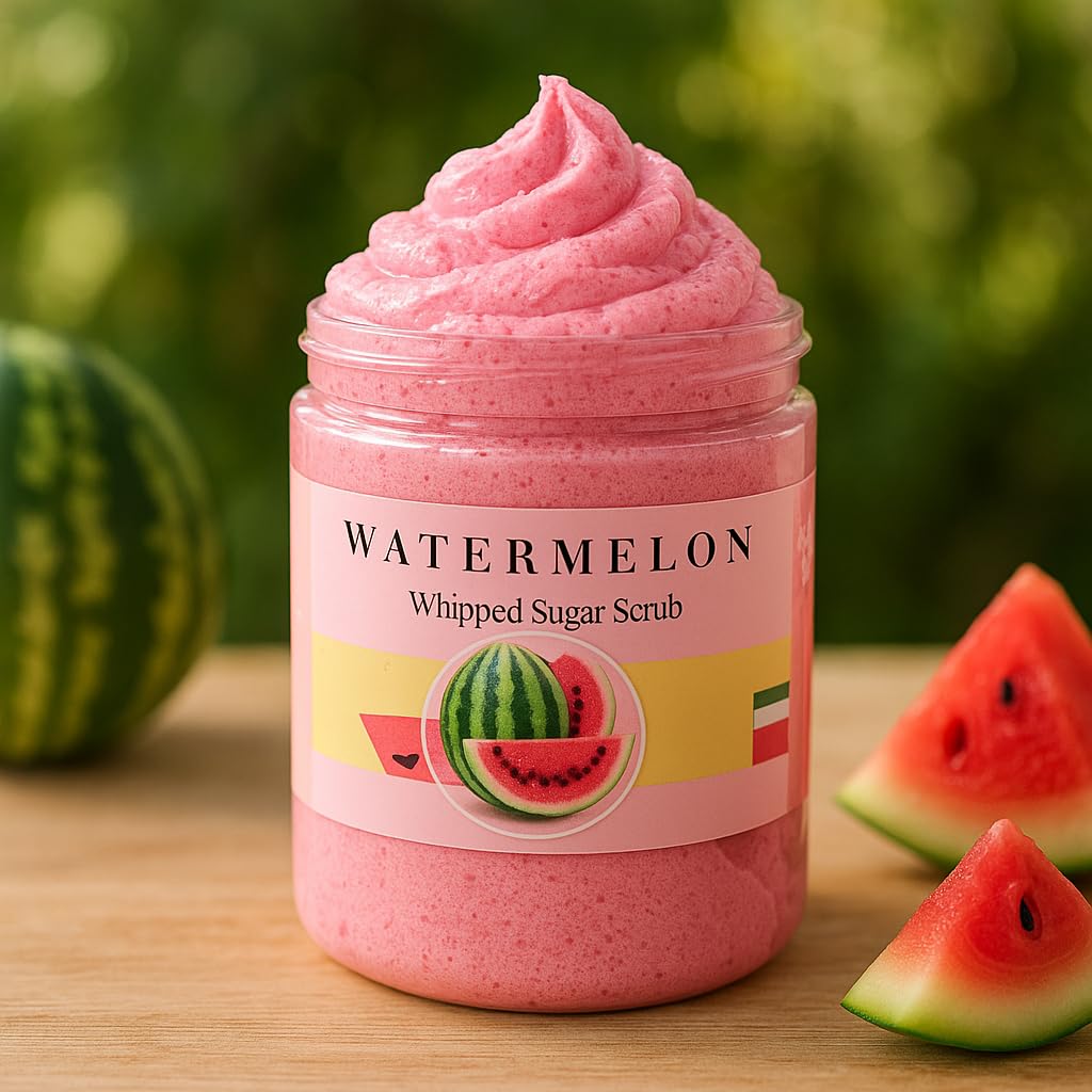 Nature Skin Shop Watermelon Whipped Sugar Scrub, 8oz Foaming Body Polish for Dry Skin & a Summer Glow Beauty & Personal Care Nature Skin Shop