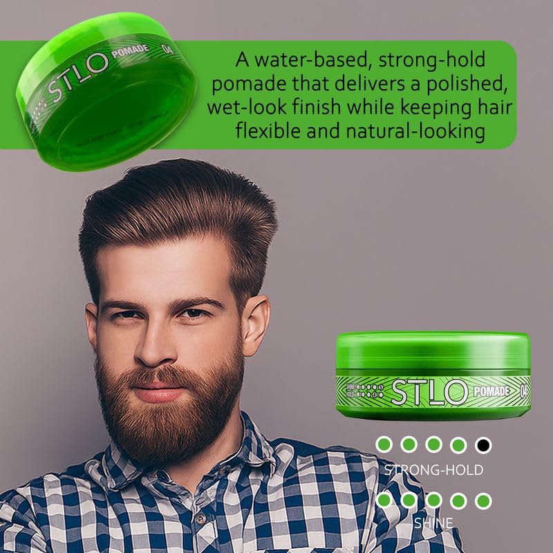 STLO Pomade High Shine - Medium Hold - Hair Styling Cream for Frizz Control and All Day Professional Look Beauty & Personal Care STLO