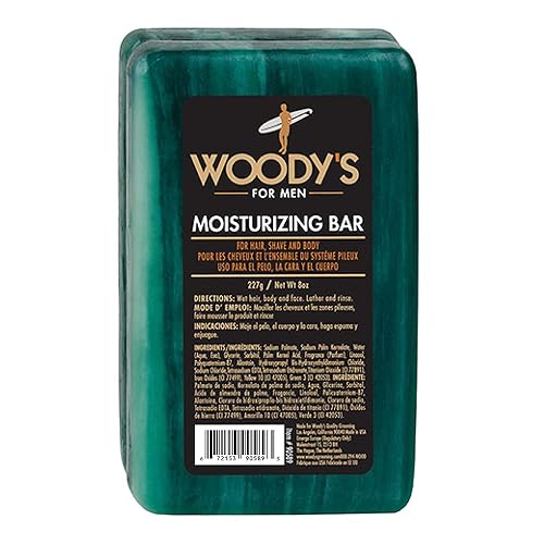 Woody's 3-in-1 Moisturizing Bar for Men, For Hair, Shave, and Body, All-Purpose Massage Bar Soap, Gentle Massage, Adds Moisture, for All Hair and Skin Beauty & Personal Care Woody's