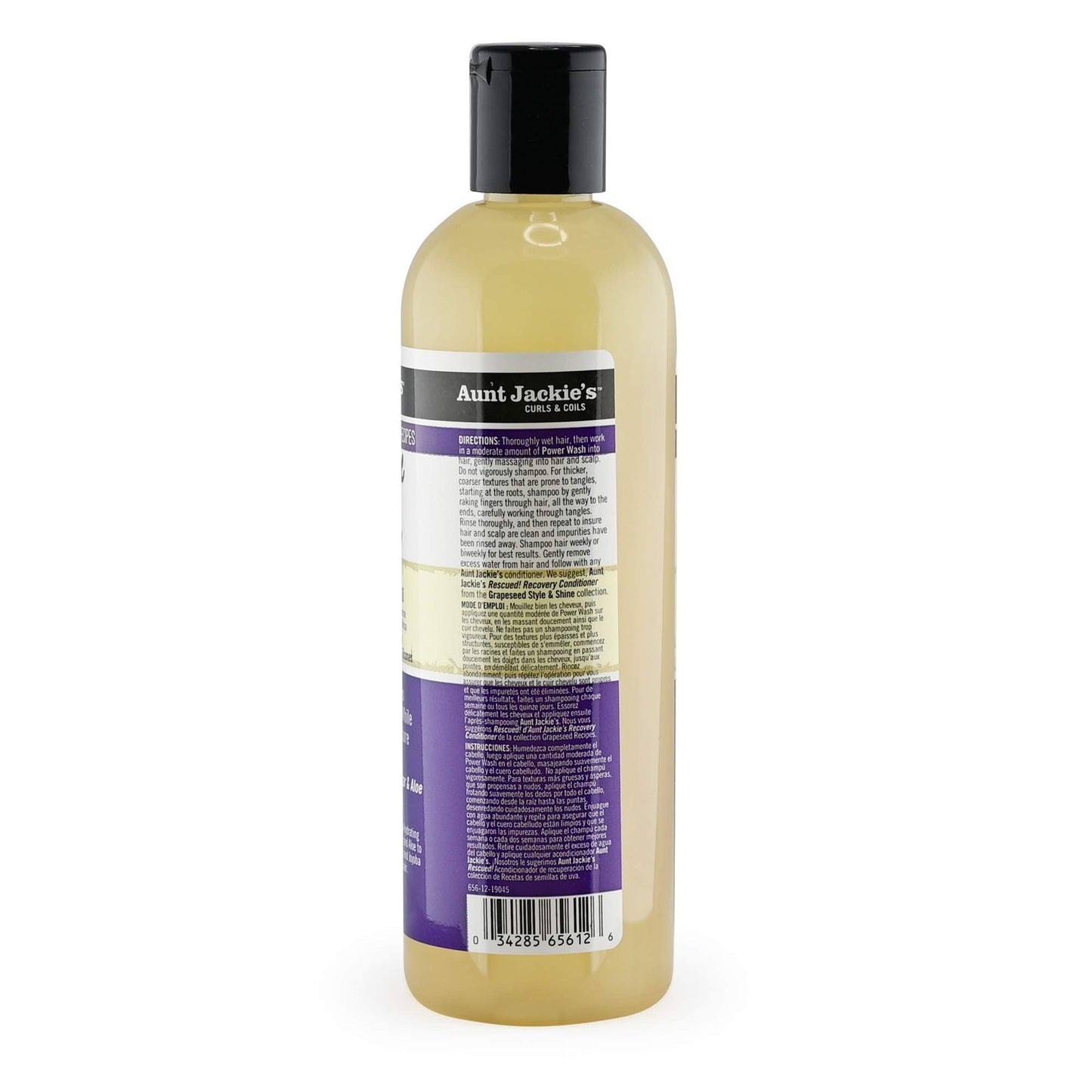 Aunt Jackie's Grapeseed Style and Shine Recipes Power Wash Intense Moisture Clarifying Hair Shampoo, 12oz. Beauty & Personal Care Aunt Jackie's