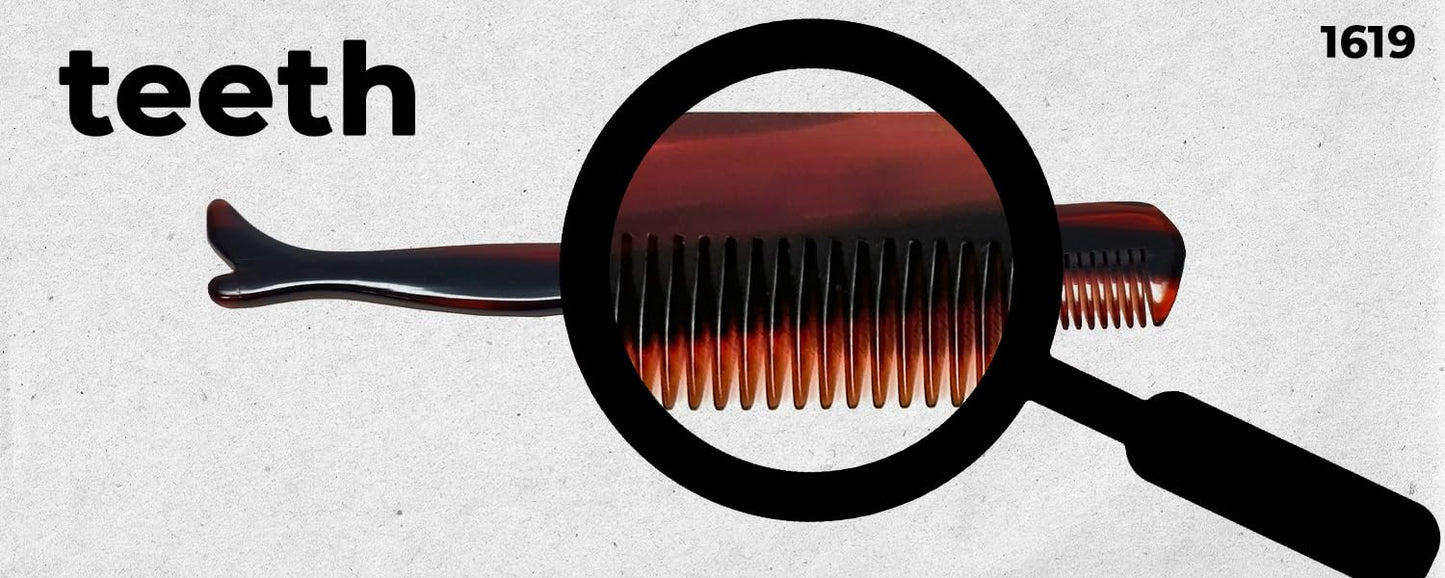 Speert #1619 Handmade Wide Tooth Mustache Comb - Small Tortoise Havana Acetate, Coarse Hair Pocket Sized Grooming Tool, Tangle Free Straightener Beauty & Personal Care Speert