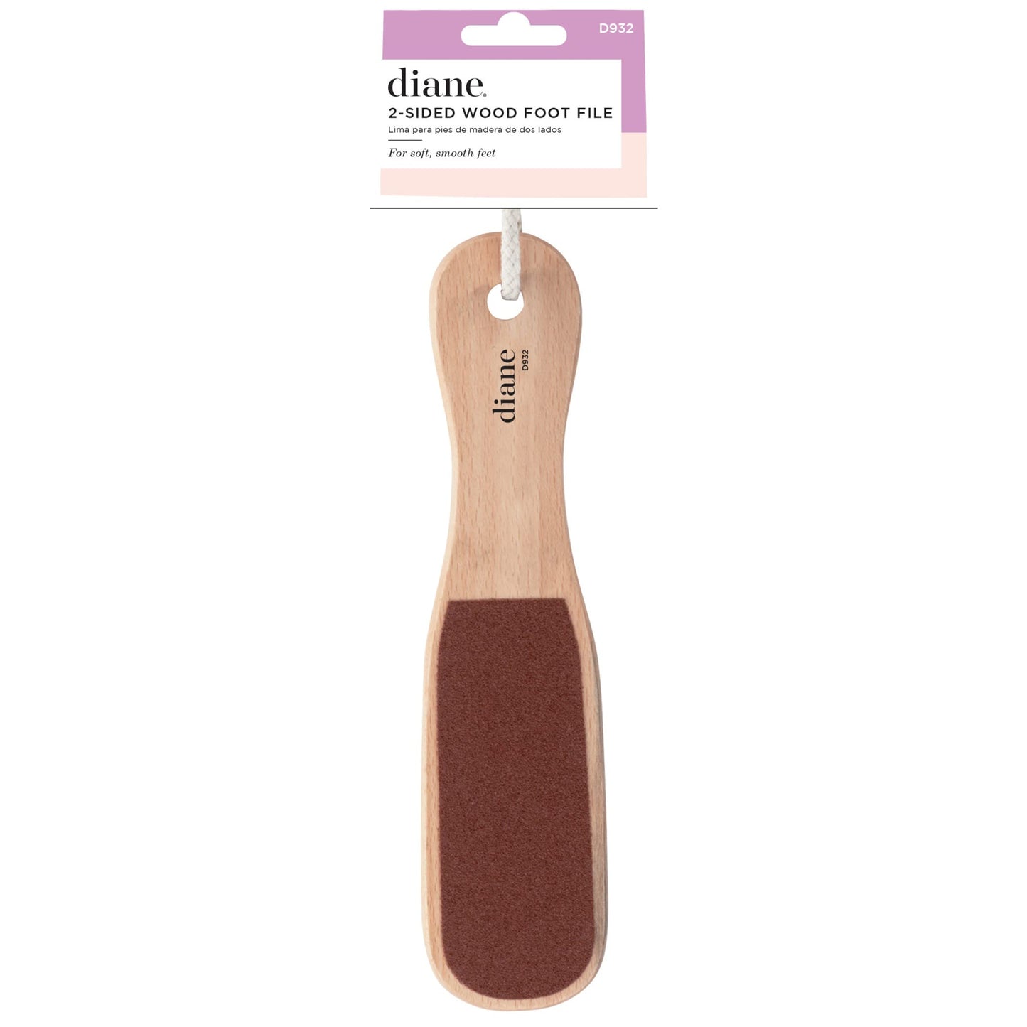 Diane 2-Sided Foot File - Smoother Feet and Callus Remover for Men and Women -Wood Handle - 10” x 2 3/8” - D932 Beauty & Personal Care Diane