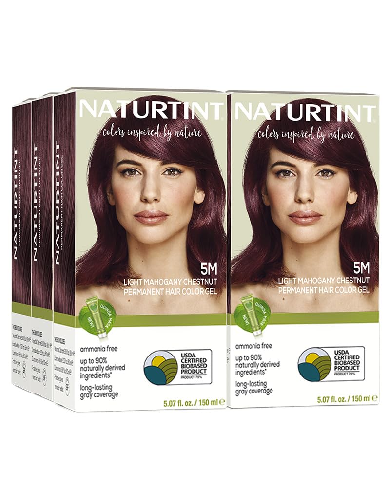 Naturtint 5M Light Mahogany Chestnut Permanent Hair Color (Pack of 6), Ammonia Free, Vegan, Cruelty Free, up to 100% Gray Coverage, Long Lasting Beauty & Personal Care Naturtint