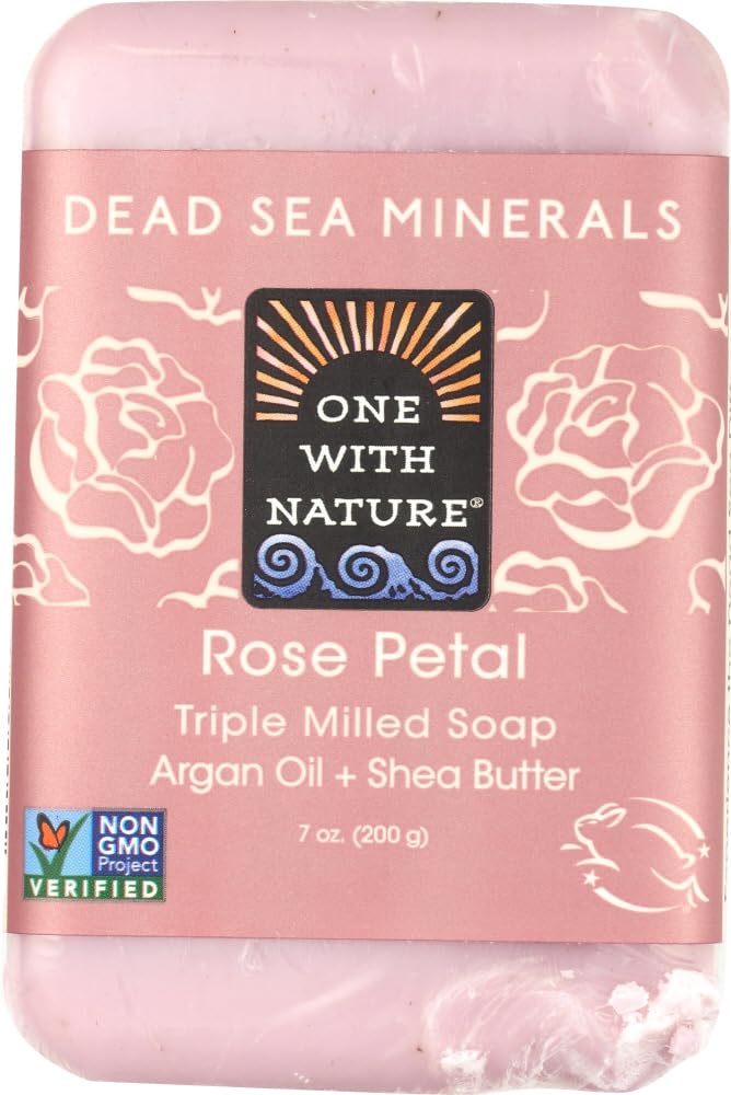 Pack of 6 x One With Nature Dead Sea Mineral Rose Petal Soap - 7 oz by One With Nature Beauty & Personal Care MarvelsAura