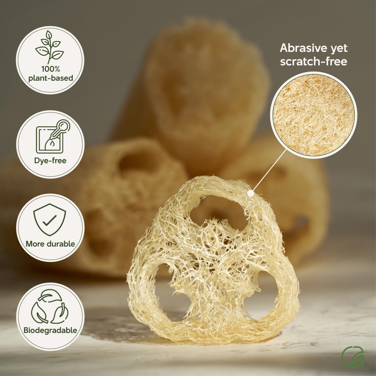 Chill Ah Natural Loofah Sponge Set - 100% Plant-Based, Dye-Free, Biodegradable Bath Exfoliator for Glowing Skin - Handcrafted in Vietnam (4-Pack) Beauty and Personal Care Chill Ah