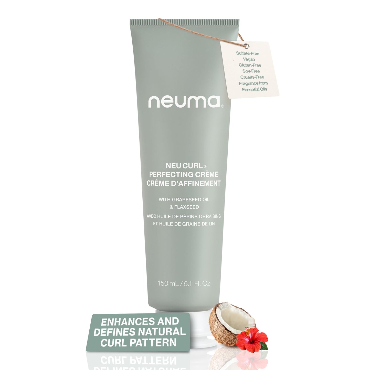 NEUMA Neu Curl Perfecting Creme 5.1 Fl. Oz. Curl Cream with Coconut Hibiscus Scent, Lightweight, Nourishing Curl Defining Cream, Curl Cream for Wavy Beauty & Personal Care NEUMA