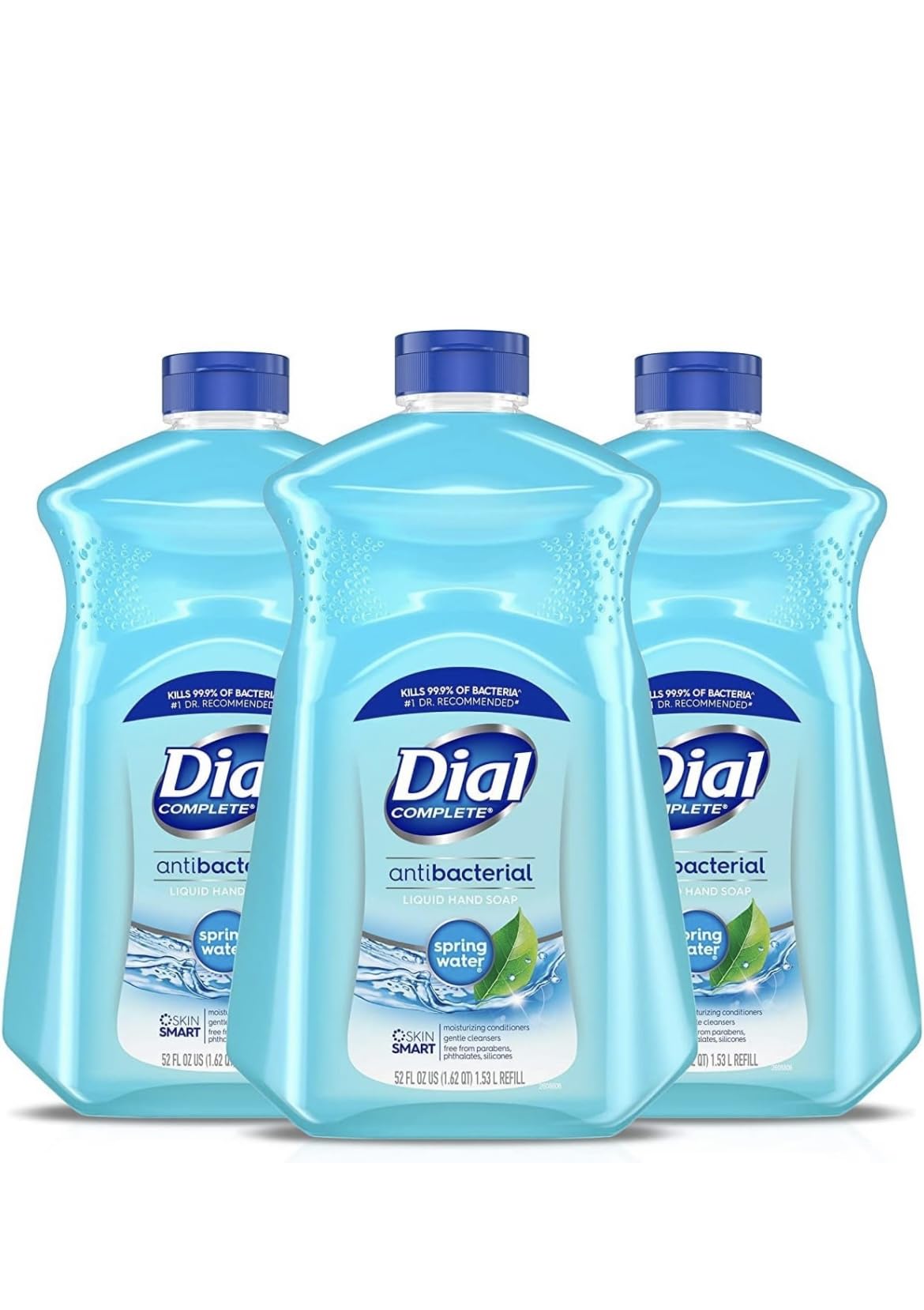Dial Antibacterial Defense Liquid Hand Soap + Aloe, Spring Water Scent, 52 Fl Oz Hand Soap Refill (Pack of 3), Dermatologist-Tested, Gentle Formula Beauty & Personal Care Dial
