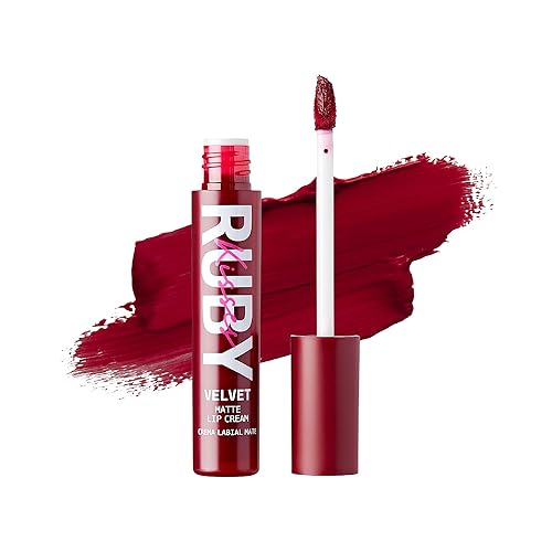 Ruby Kisses Velvet Lip Cream, Matte Finish Lipstick, Rich Color, Long Lasting Lip Stain, Lightweight, Nourishing, Hydration, High Pigment Lip Tint Beauty & Personal Care Ruby Kisses