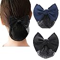 2 Pcs Bowknot Hair Snood Net Barrette Bun Cover Bow Hair Clip Xmas Gifts for Women Lady Beauty & Personal Care GSHLLO