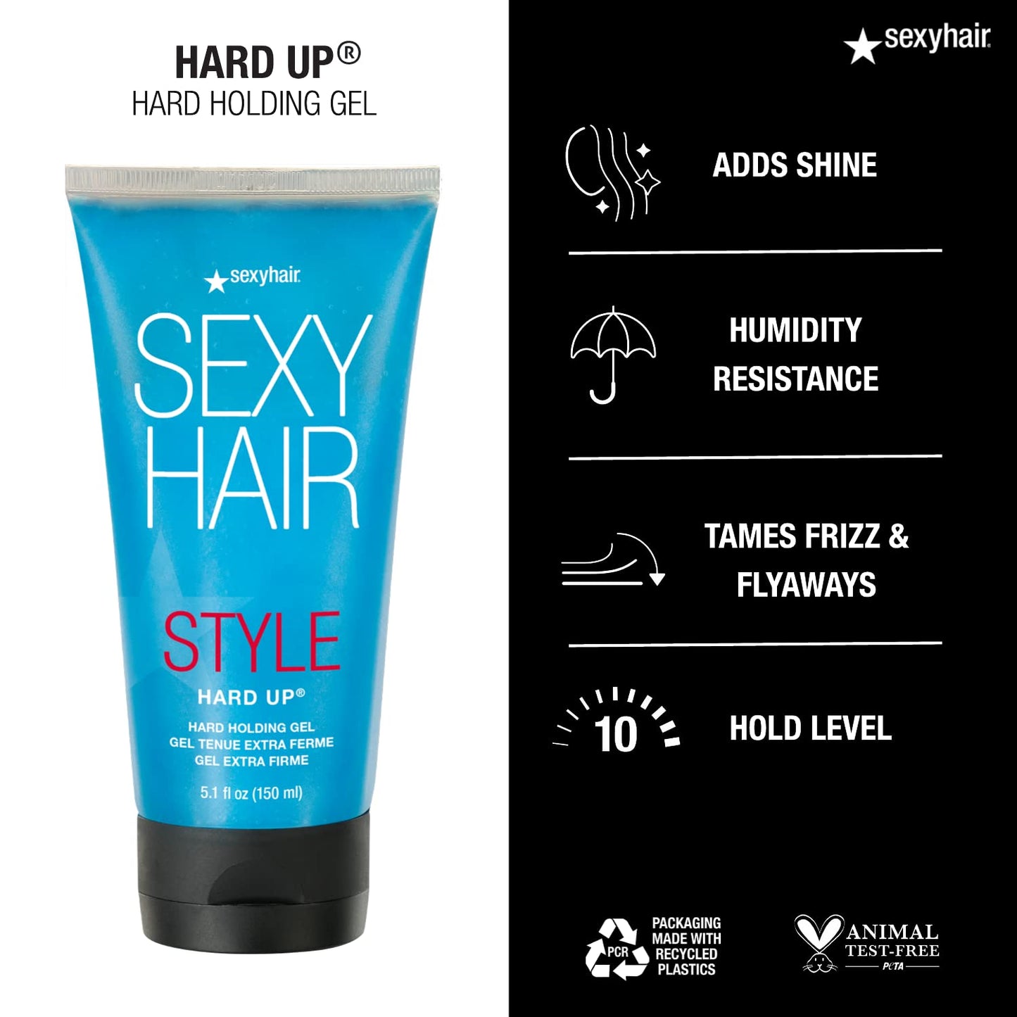 SexyHair Style Hard Up Hard Holding Gel, 10.2 Oz | Extreme Hold | Non-Flaking Formula | All Hair Types Beauty and Personal Care SexyHair