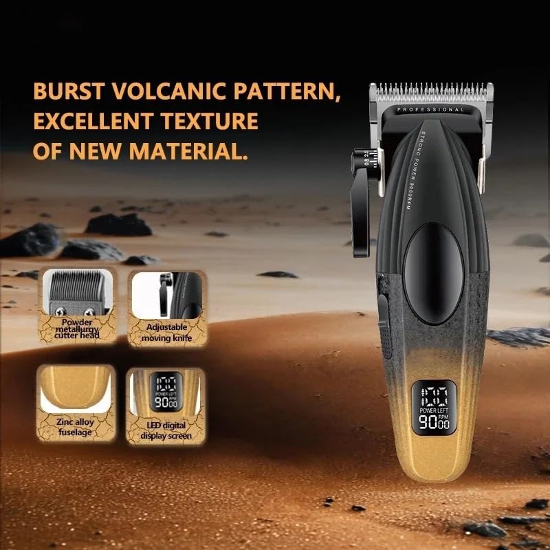 QDKVTNDJZ Hair Clippers for Men, Professional Barber Cordless Rechargeable Trimmer Electric Cutting Machine Metal Body Beauty and Personal Care QDKVTNDJZ