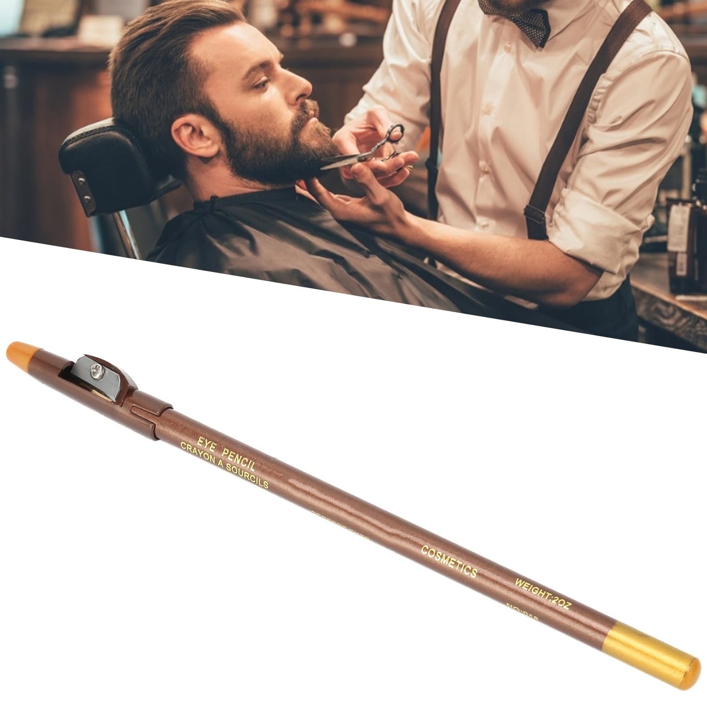 ANGGREK Beard Lineup Pen, White Hairline Pen Professional Beard Pencil Filler Household Beard Pencil Liner Shaping Styling Tool(Light Brown) Beauty and Personal Care ANGGREK
