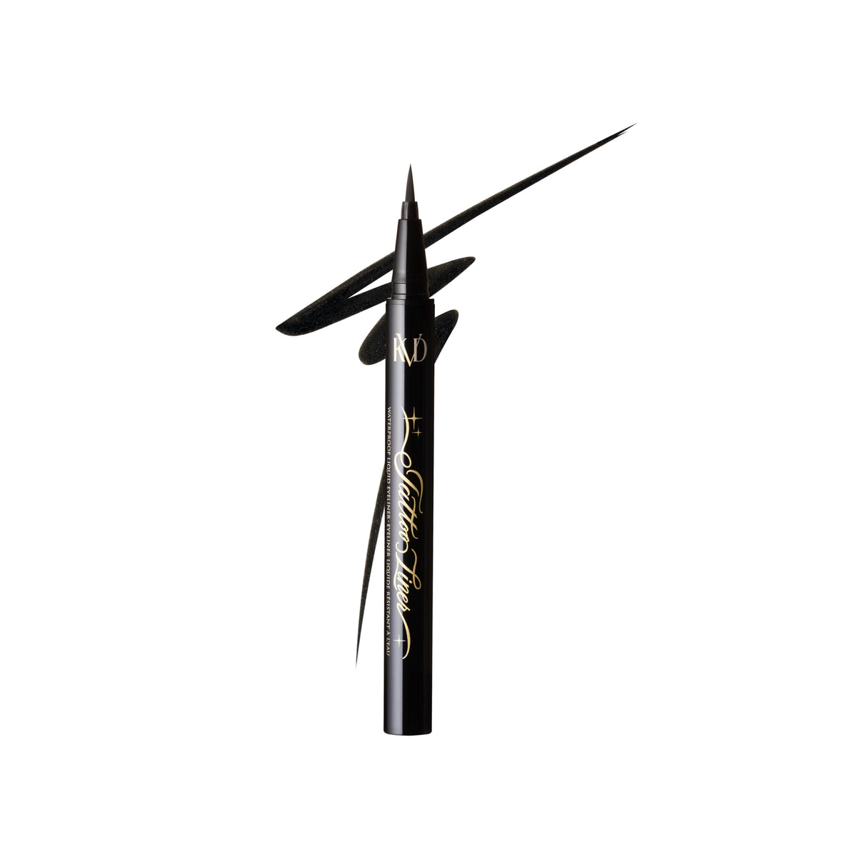 Kat Von D KVD Mini Tattoo Liner - Trooper Black - Satin Black, Waterproof Liquid Eyeliner, Ultra?Precise Brush Tip, Smudge?Resistant All?Day Wear,