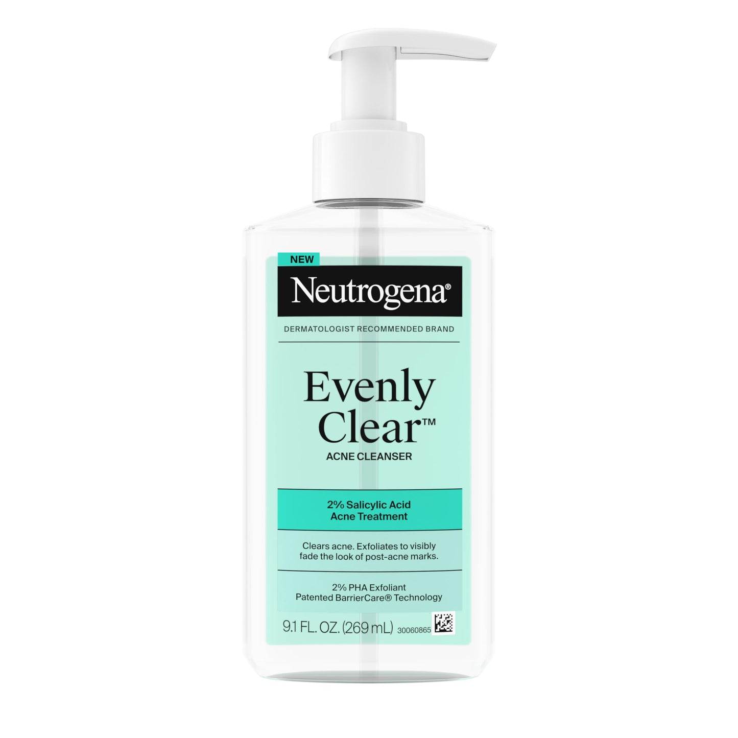 Neutrogena Evenly Clear Acne Cleanser with 2% Salicylic Acid & 2% PHA Exfoliant, Gentle Foaming Face Wash Clears Clogged Pores & Blackheads While Beauty & Personal Care Neutrogena