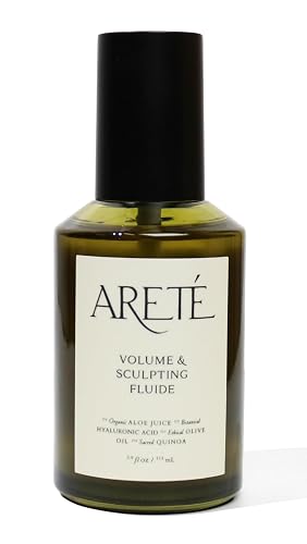 ARETÉ Volume & Sculpting Fluide, Glaze Hair Gloss, Curl Cream + Hair Volumizer with Organic Aloe, Hyaluronic Acid, Quinoa & Olive Oil for Flexible Beauty & Personal Care ARETÉ