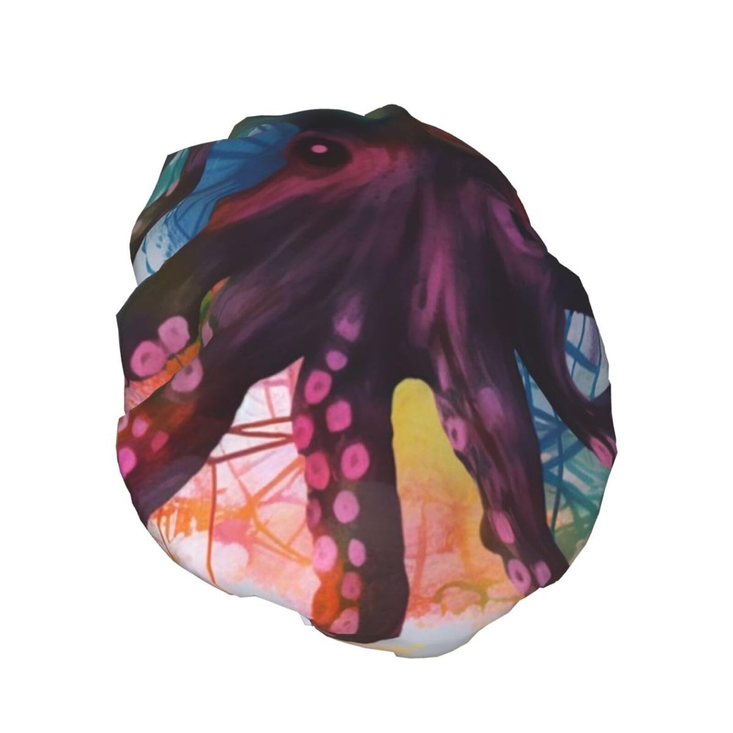 Abstract Colorful Octopus Shower Cap For Women Reusable Double Layers Bathing Bath Cap Hair Caps Waterproof Elastic Band Ladies Spa Salon Shower Hat Beauty and Personal Care GDSHJKLW