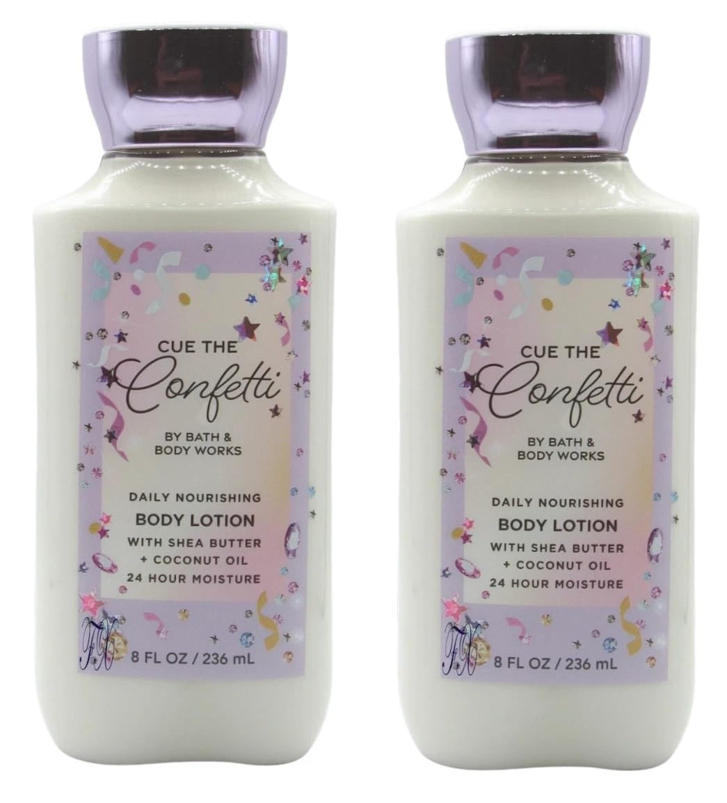 Bath and Body Works Cue The Confetti Body Lotion - Pack of 2 Beauty & Personal Care Bath & Body Works