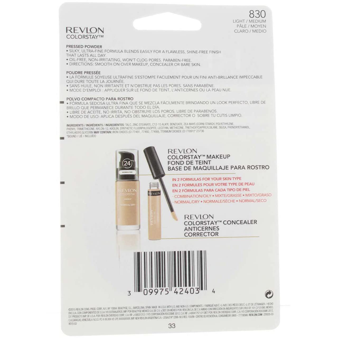 Revlon ColorStay Pressed Powder with SoftFlex, Light Medium 830, 0.3 Ounces (Pack of 2) Beauty & Personal Care REVLON