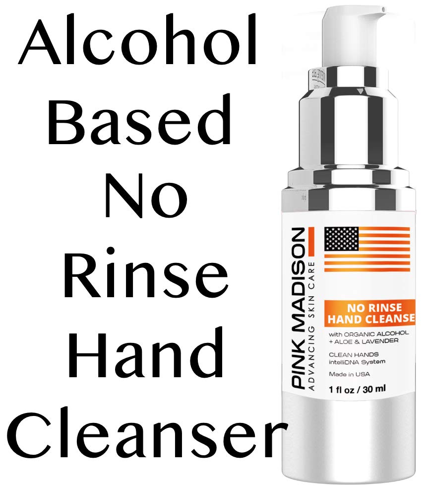 No Rinse Hand Cleanser Gel. Infused with Lavender, Aloe, Organic Alcohol. 1 OZ Travel Pack Beauty & Personal Care Pink Madison
