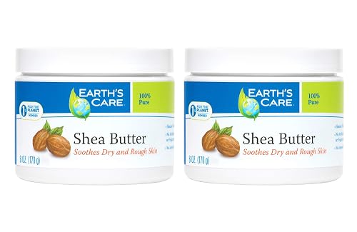 Earth's Care Pure Shea Butter, Hexane-Free, No Artificial Colors or Fragrances, Packed in USA 6 OZ. (2 Jars) Beauty & Personal Care Earth's Care